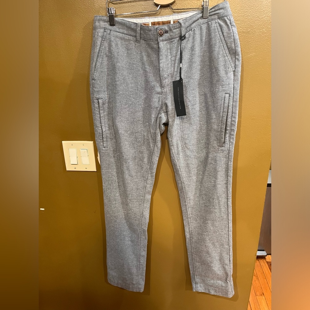 Nifty Genius Men's Cotton Poly Slim Fit Pants Grey Herringbone- 32